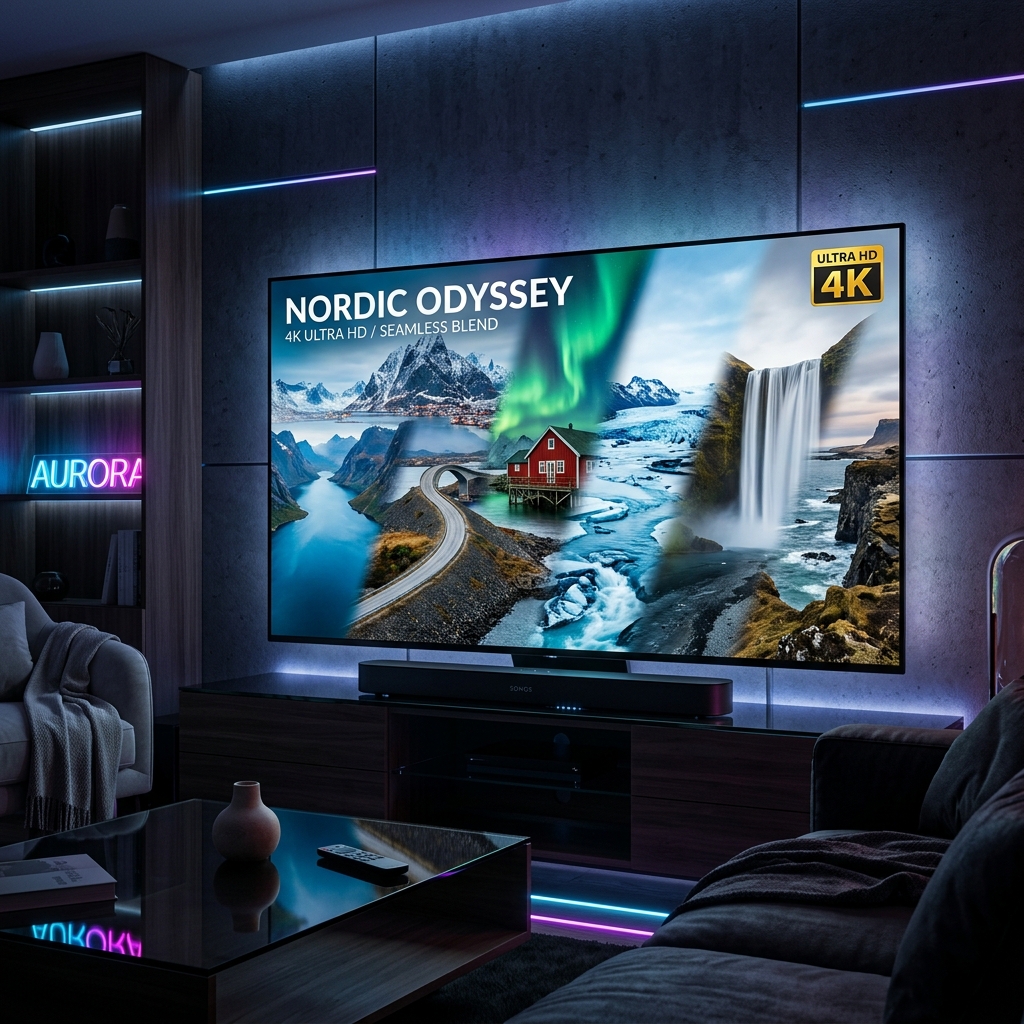 IPTV Nordic - Nordiska landskap blandas in i 4K skärm
